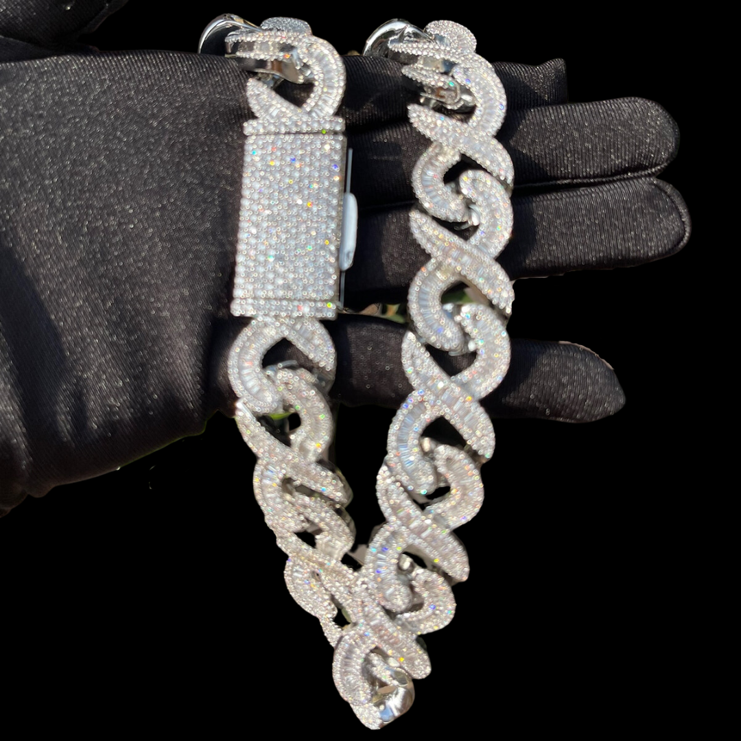 NEW | Special Clasp 20MM Infinity Baguette 8 Style Iced Out Chain Necklace