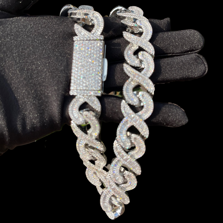 20MM Infinity Link Iced Out Diamond Necklace Chain
