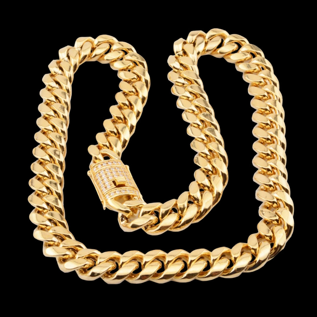 NEW | 6MM-20MM Iced Prong Lock Clasp Luxury Stainless Steel Necklace Chain