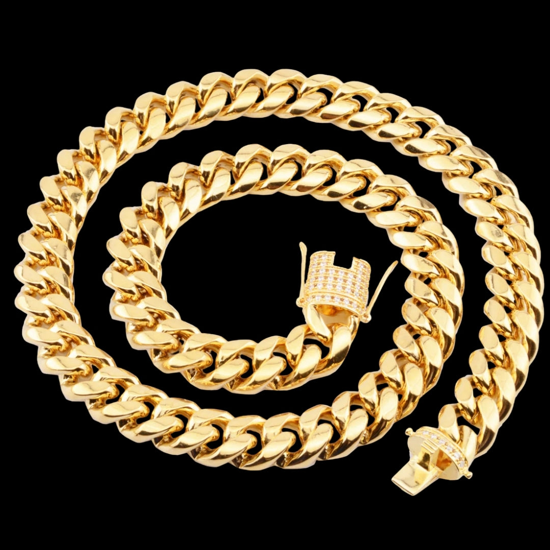 NEW | 6MM-20MM Iced Prong Lock Clasp Luxury Stainless Steel Necklace Chain