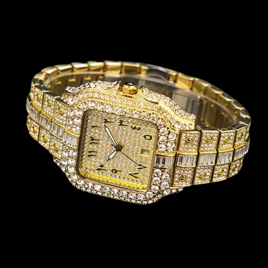 NEW | VVS Arabic Numerals Square Dial Iced Out Diamond Watch