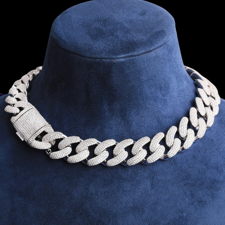 NEW | 20MM Rounded Solid Miami Cuban Iced Out Diamond Necklace Chain