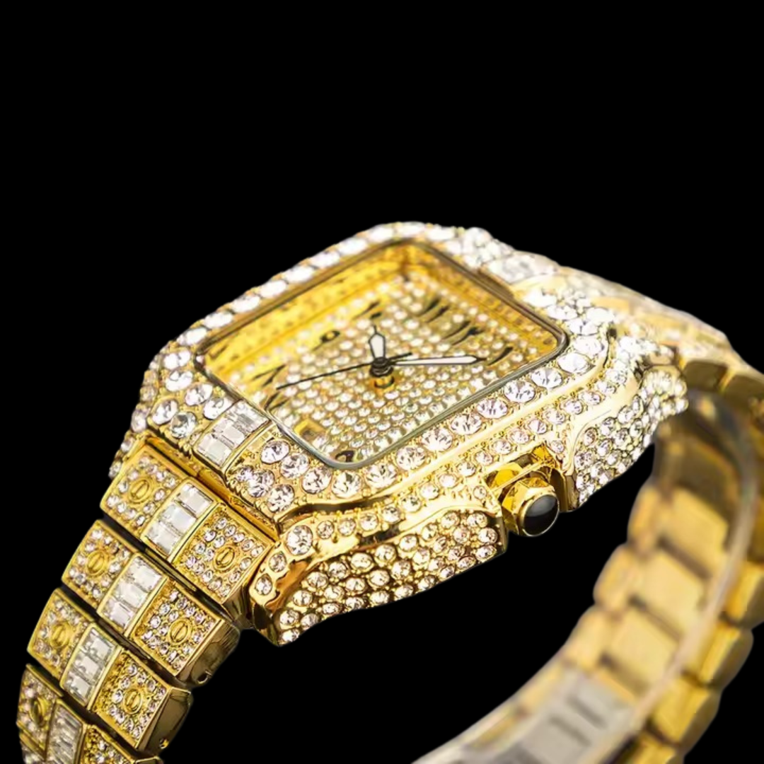 NEW | VVS Arabic Numerals Square Dial Iced Out Diamond Watch