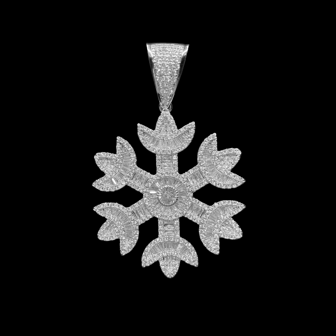 Snowflake Baguette-Tennis Edition Iced Out Diamond Pendant