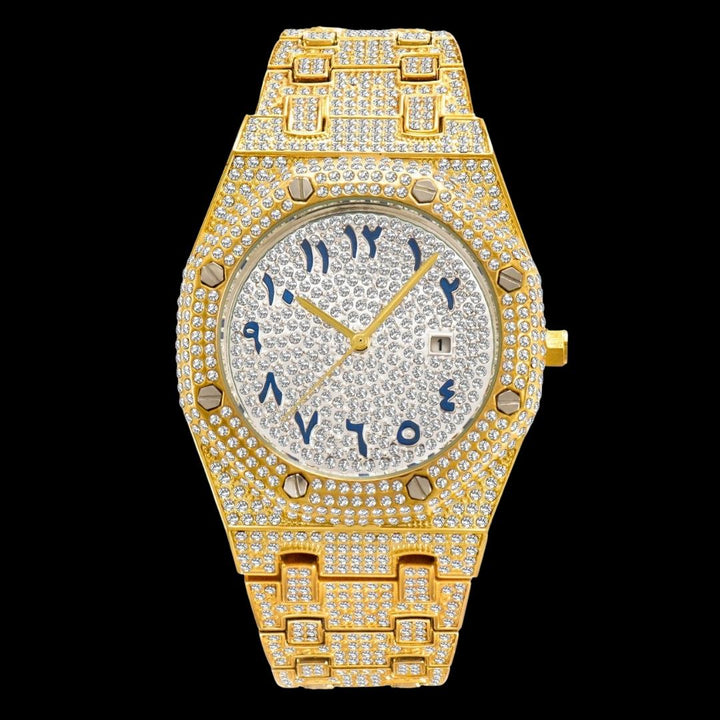 Bust Down Date Arabic Numerals VVS Iced Out Diamond Watch