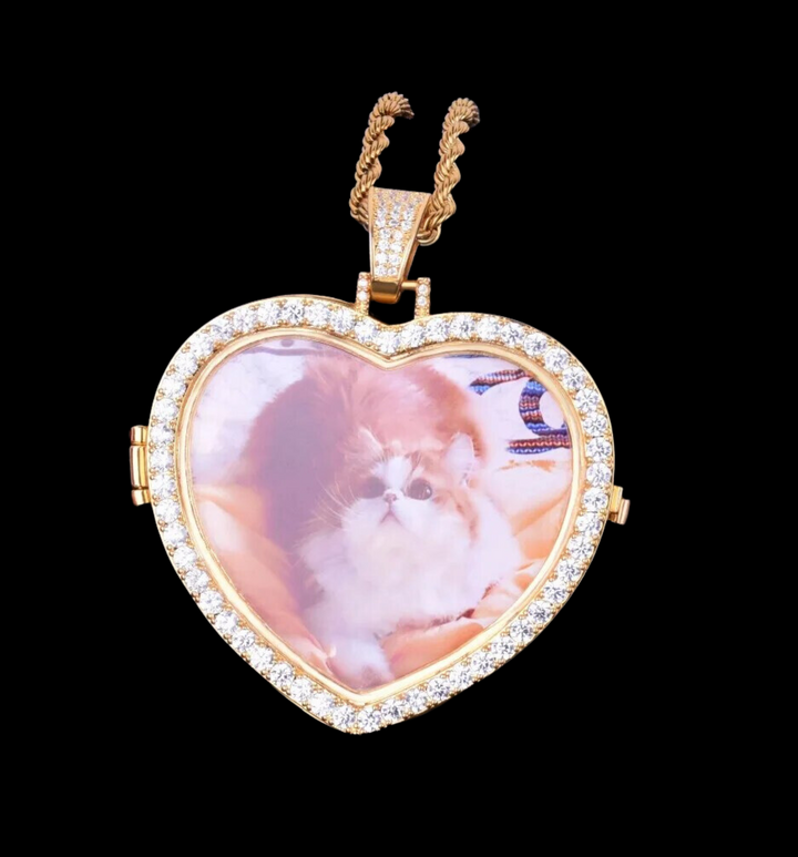 Openable Heart Tennis Custom Photo Picture Pendant Necklace
