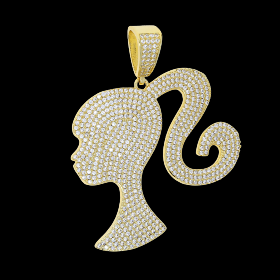 Queen Iced Out Diamond Pendant