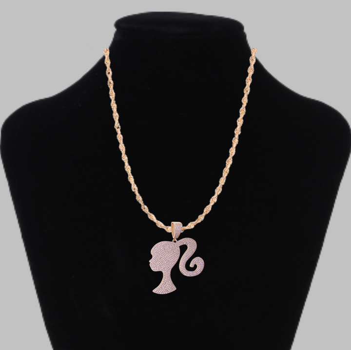 Queen Iced Out Diamond Pendant Necklace