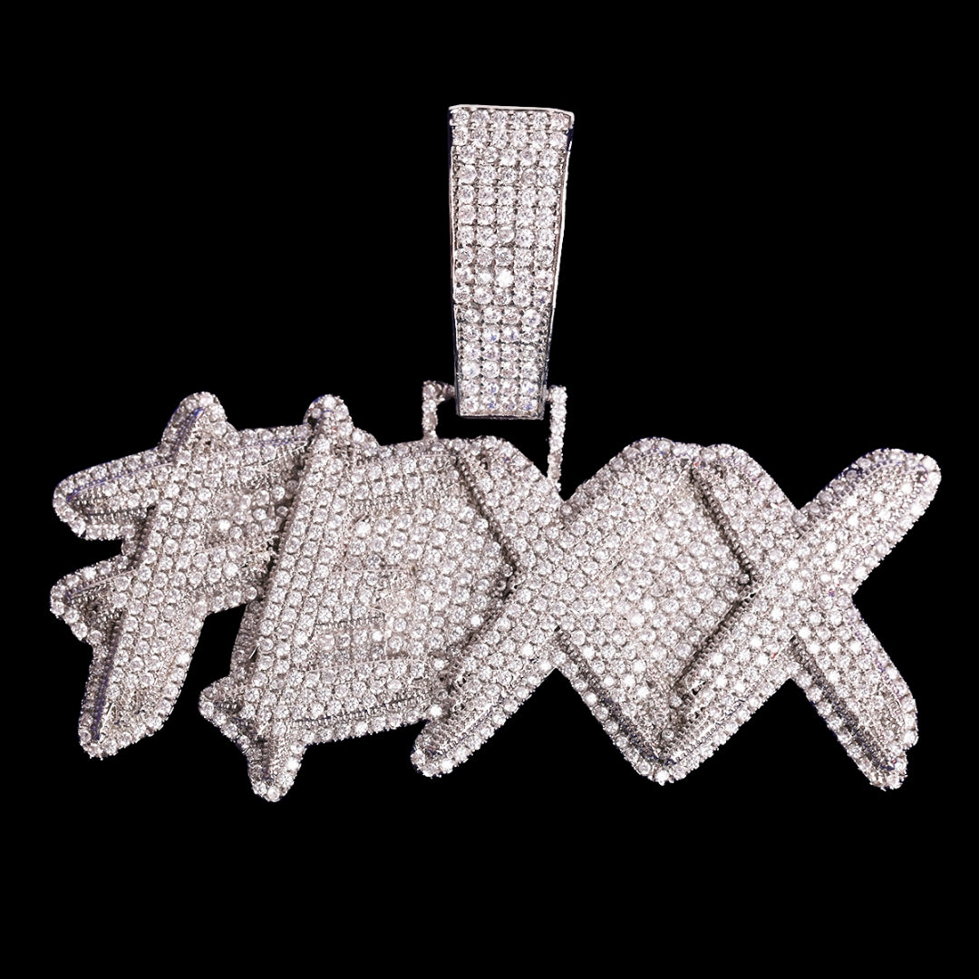 NEW | Street Drip Bold Letters Iced Out Personalized Custom Name Necklace Pendant