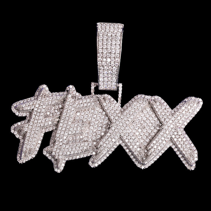 NEW | Street Drip Bold Letters Iced Out Personalized Custom Name Necklace Pendant