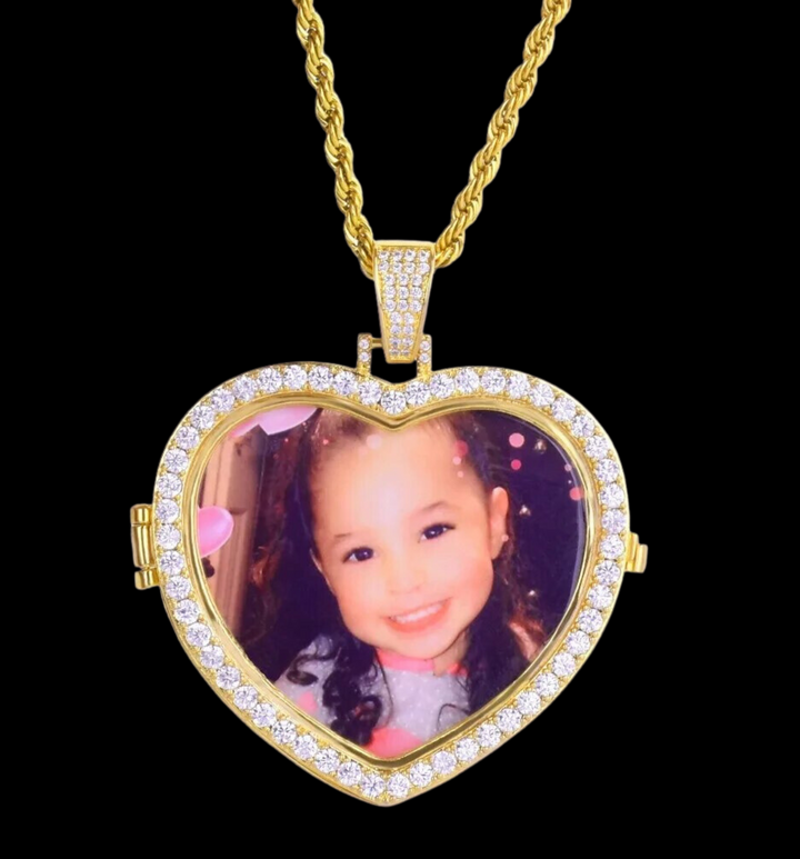 Openable Heart Tennis Custom Photo Picture Pendant Necklace