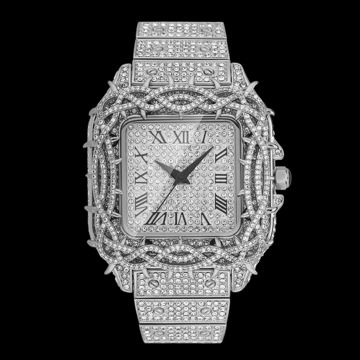 Iced Out VVS Shine Thorn Crown Square Watch