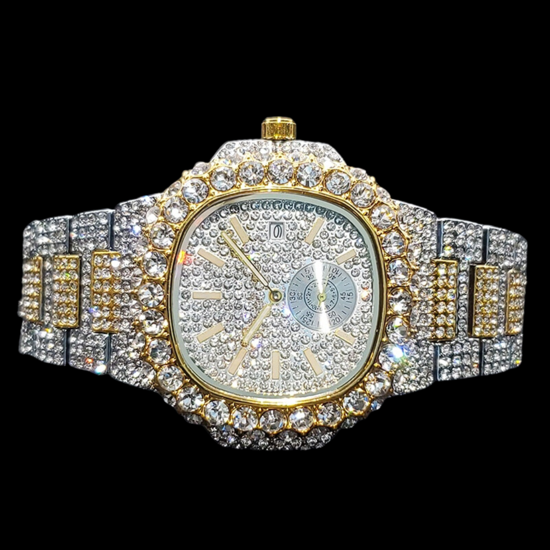 VVS Full Ice Date Special Minute Hand Iced Out Diamond Watch