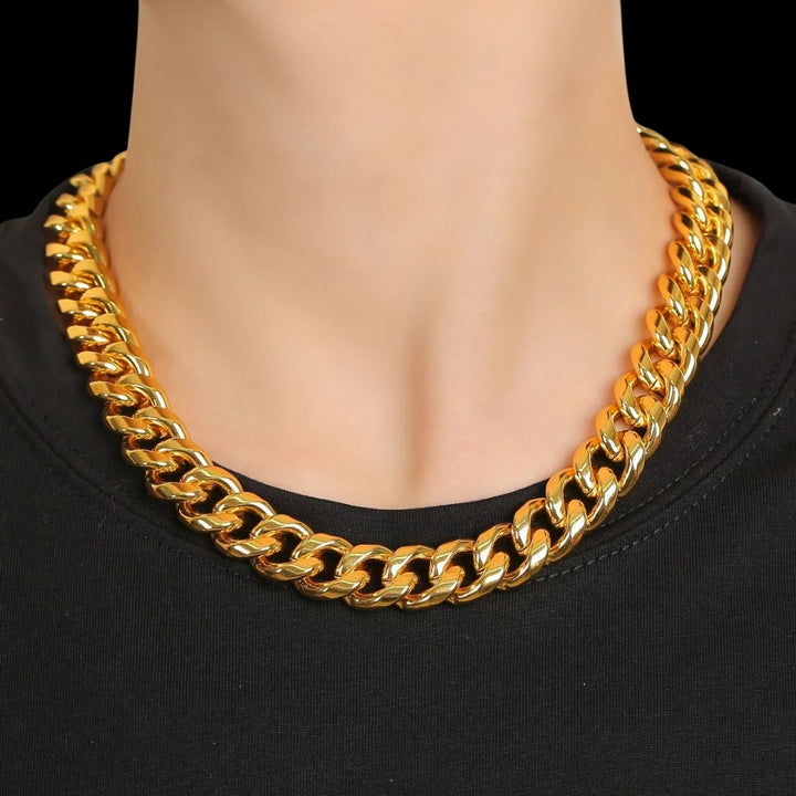 6MM-20MM Fold-Over Clasp Luxury Stainless Steel Necklace Chain