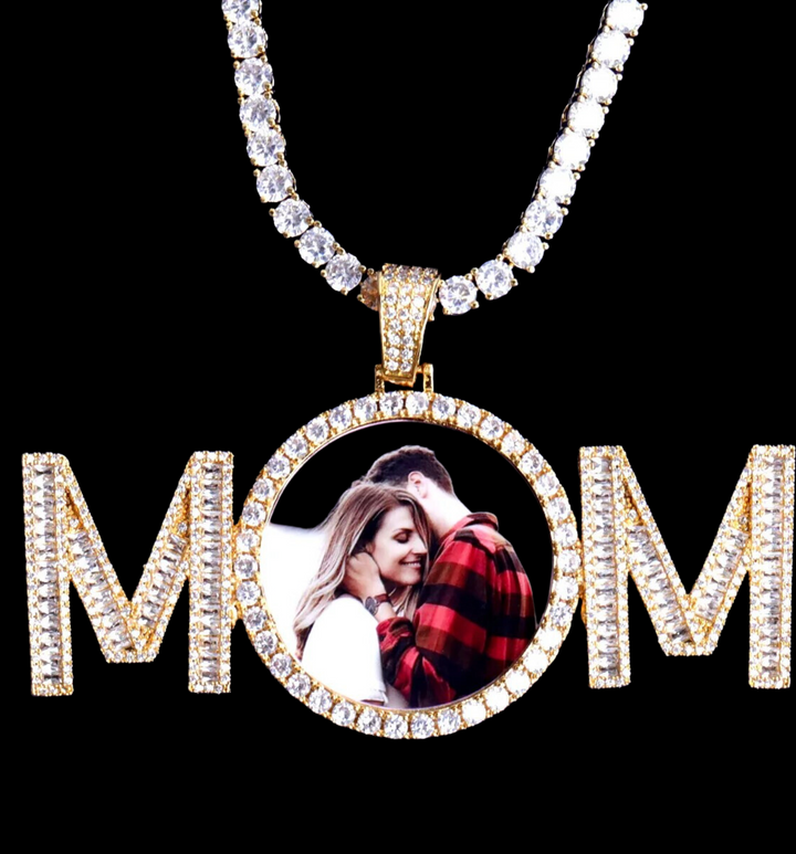 Mom Letters Custom Photo Picture Pendant Necklace