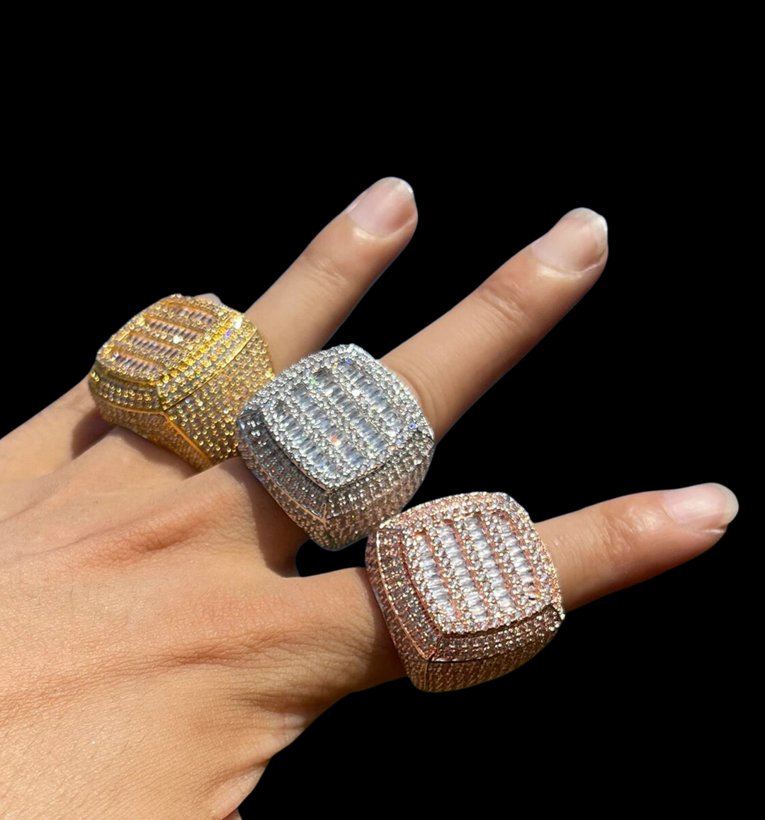 NEW | Cushion Prong Baguette Top Iced Out Diamond Ring