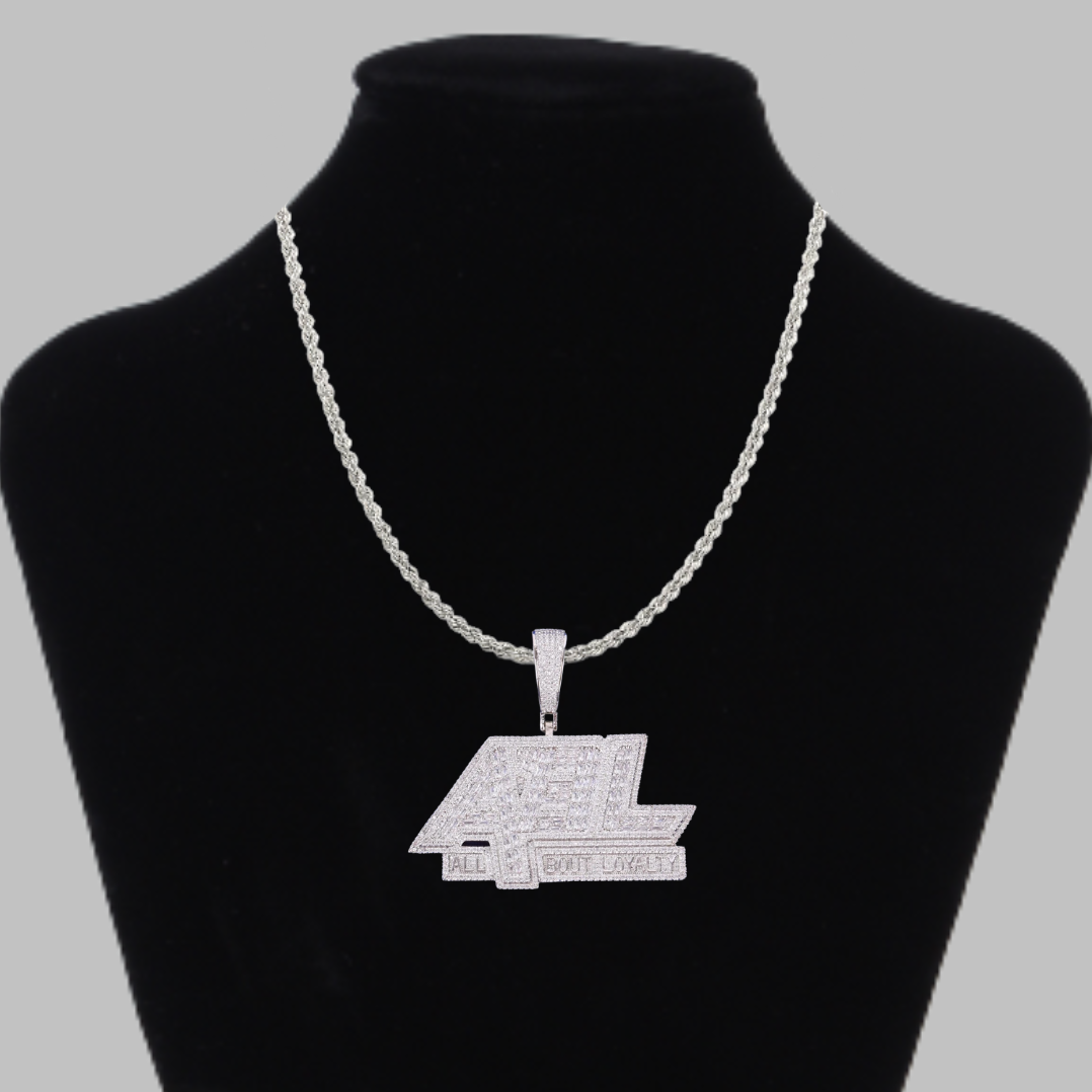 All About Loyalty Iced Out Letter Diamond Pendant Necklace