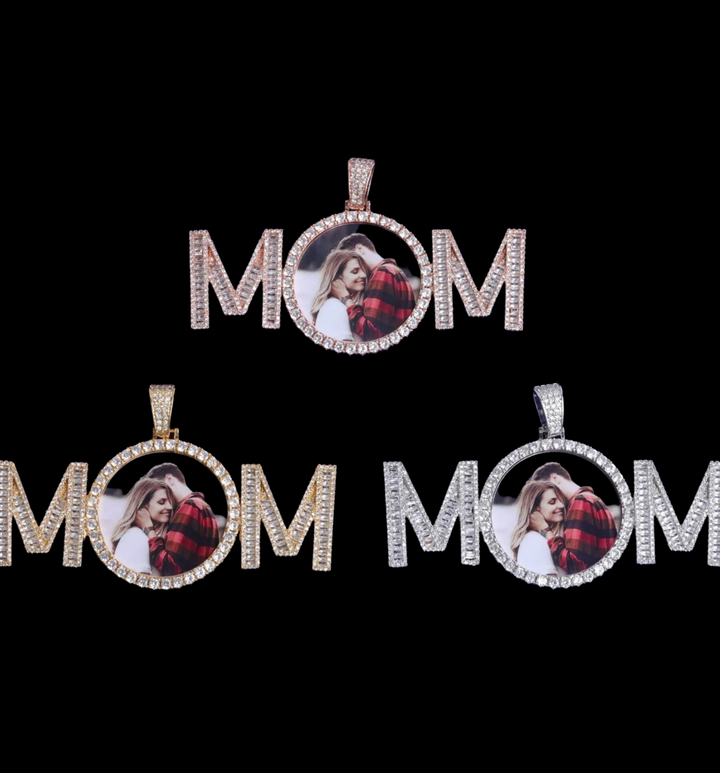 Mom Letters Custom Photo Picture Pendant Necklace