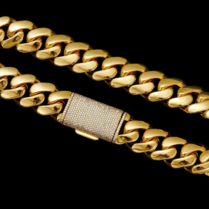 6MM-20MM VVS Iced Box Clasp Luxury Stainless Steel Necklace Chain
