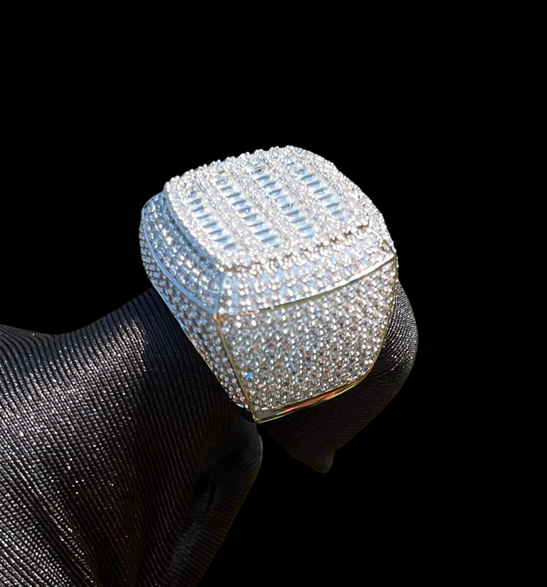 NEW | Cushion Prong Baguette Top Iced Out Diamond Ring