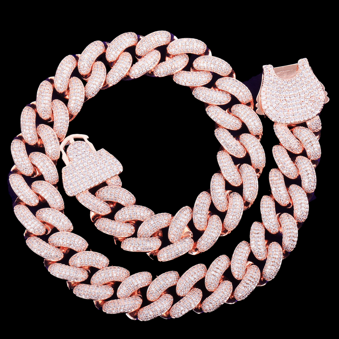 18MM Special Clasp Cuban Link Iced Out Diamond Necklace Chain