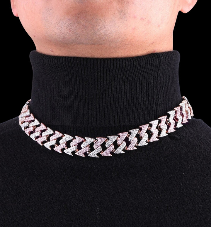 15MM Lightning Link Iced Out Diamond Necklace Chain