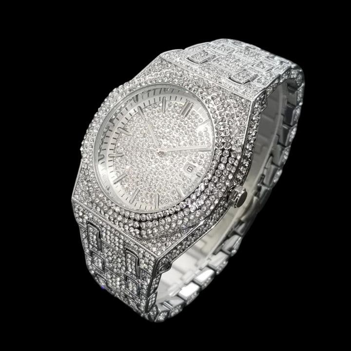 Luxury Bust Down Date VVS Iced Out Diamond Watch