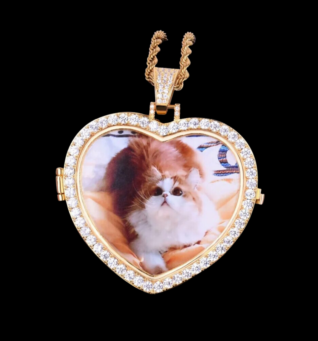 Openable Heart Tennis Custom Photo Picture Pendant Necklace