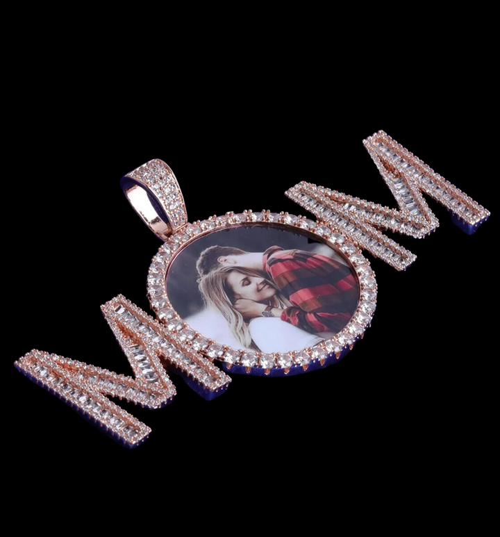 Mom Letters Custom Photo Picture Pendant Necklace