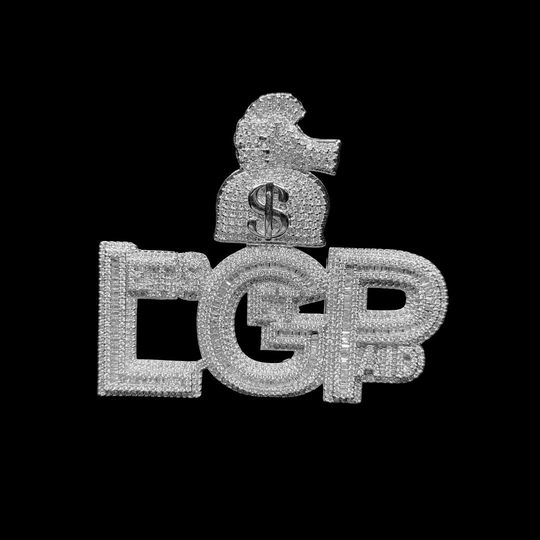 LGP Let's Get Paid Iced Out Letter Diamond Pendant