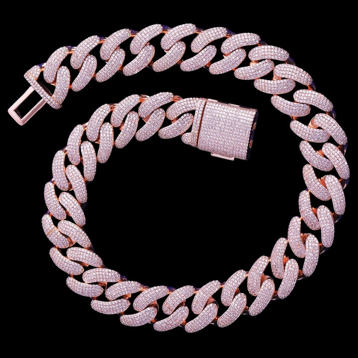 NEW | 20MM Rounded Solid Miami Cuban Iced Out Diamond Necklace Chain