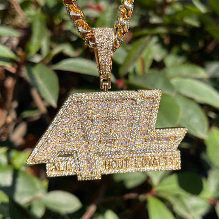 All About Loyalty Iced Out Letter Diamond Pendant Necklace