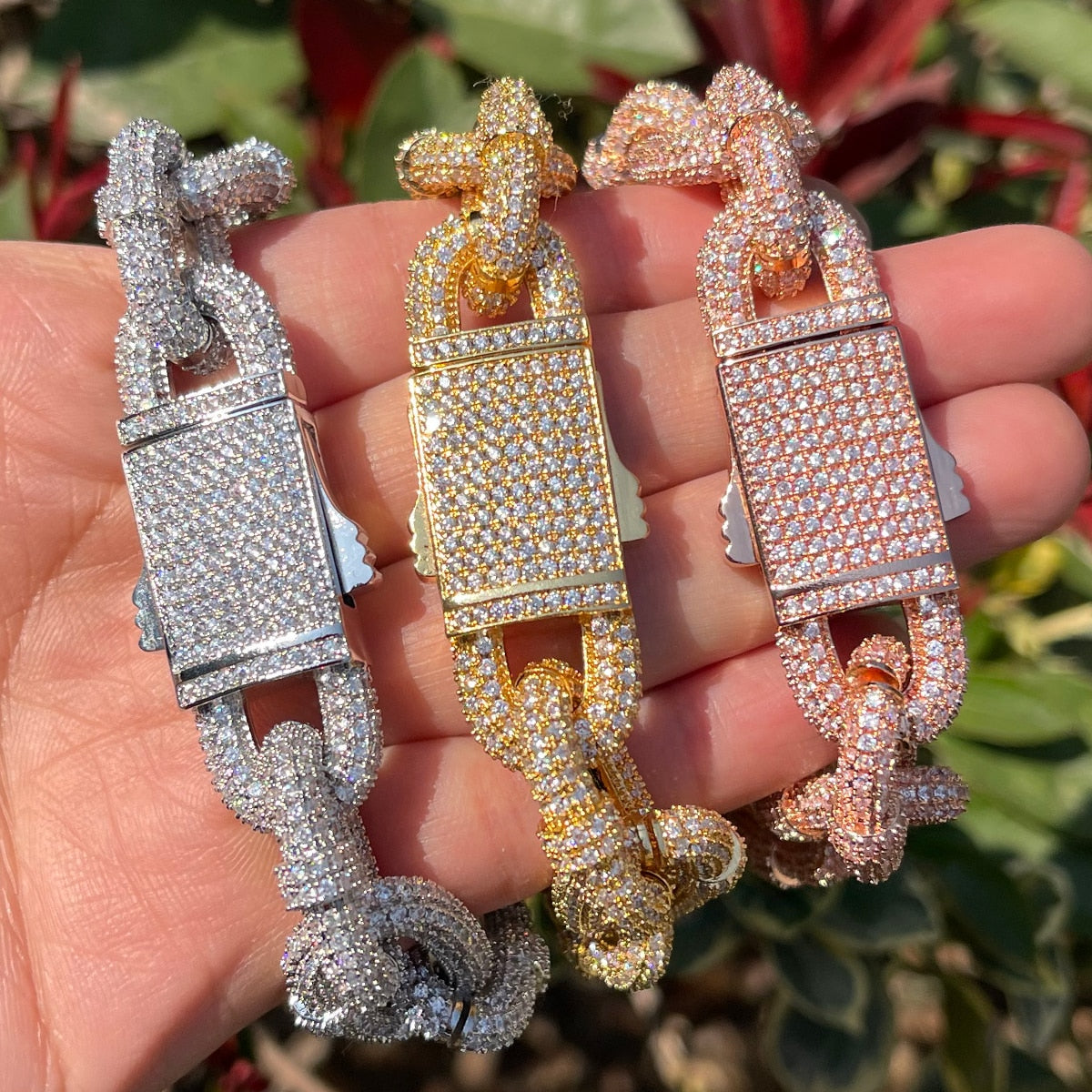 NEW | Box Cuban Link Charms Iced Out Bracelet