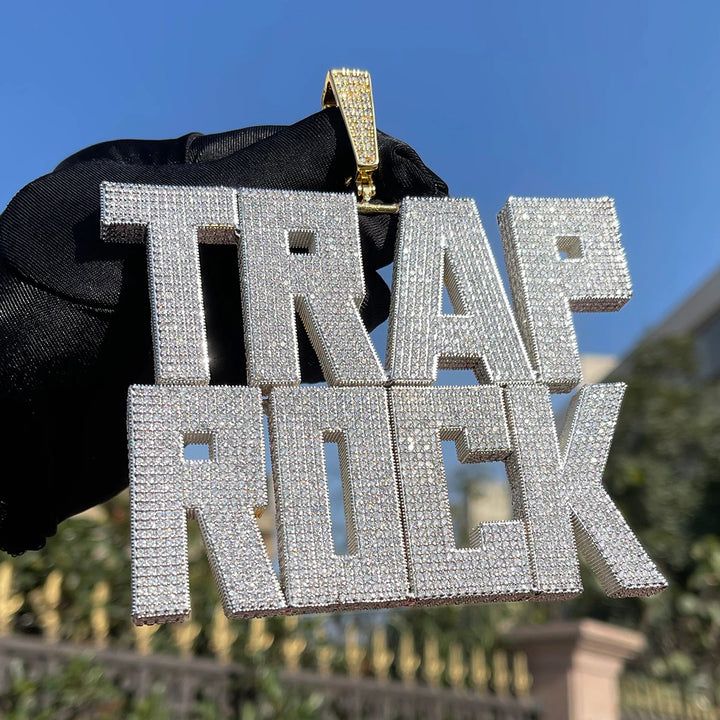 Solid Edition Iced Out Personalized Custom Name Necklace Pendant