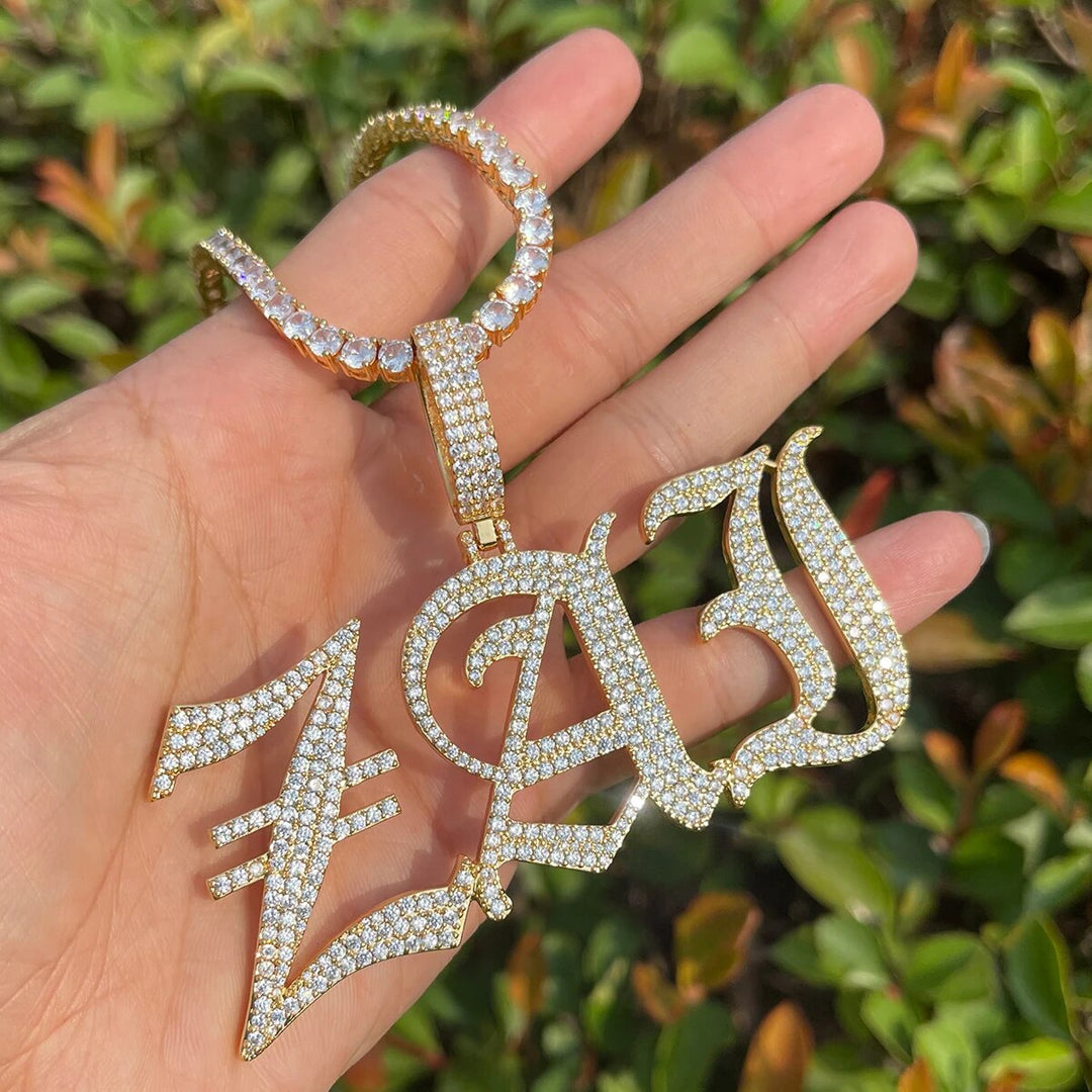 Thin Luxury Iced Out Personalized Custom Name Necklace Pendant