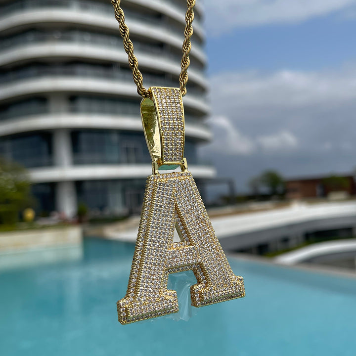 Diamond Clarity Initial Iced Out Custom Name Necklace Pendant