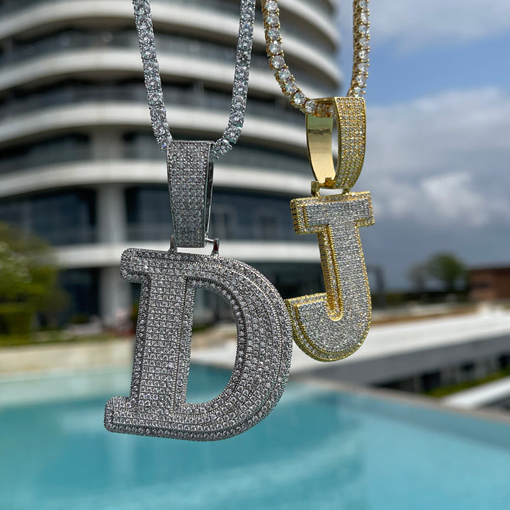 Diamond Clarity Initial Iced Out Custom Name Necklace Pendant