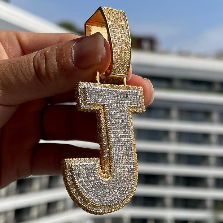 Diamond Clarity Initial Iced Out Custom Name Necklace Pendant