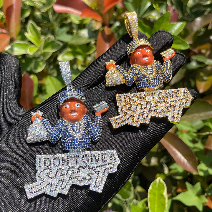 I Don't Give A Sh*t Iced Out Diamond Pendant Necklace