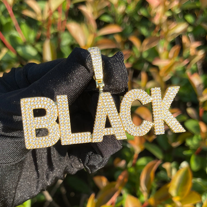 Pure Minimal Iced Out Personalized Custom Name Necklace Pendant