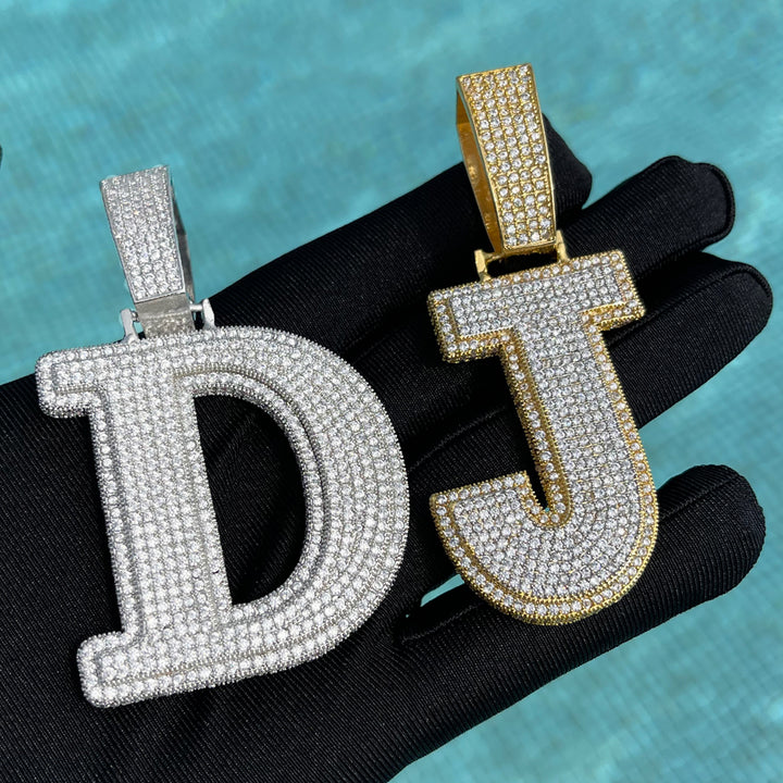 Diamond Clarity Initial Iced Out Custom Name Necklace Pendant