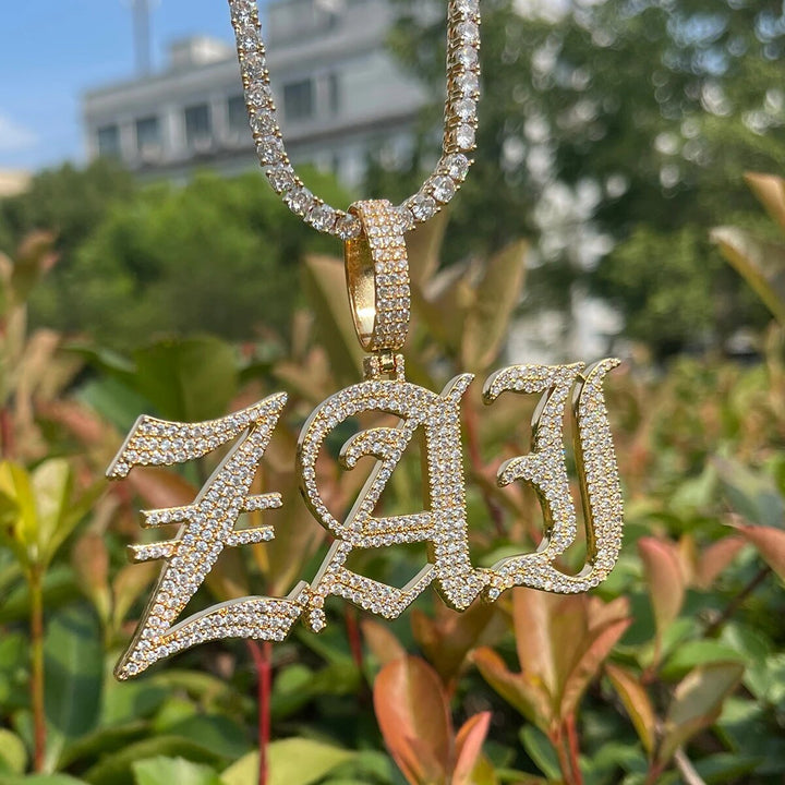 Thin Luxury Iced Out Personalized Custom Name Necklace Pendant