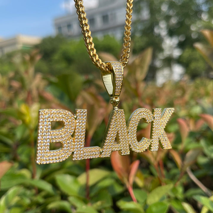 Pure Minimal Iced Out Personalized Custom Name Necklace Pendant