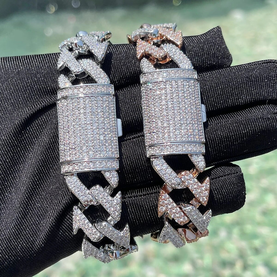 15MM Lightning Link Iced Out Diamond Bracelet