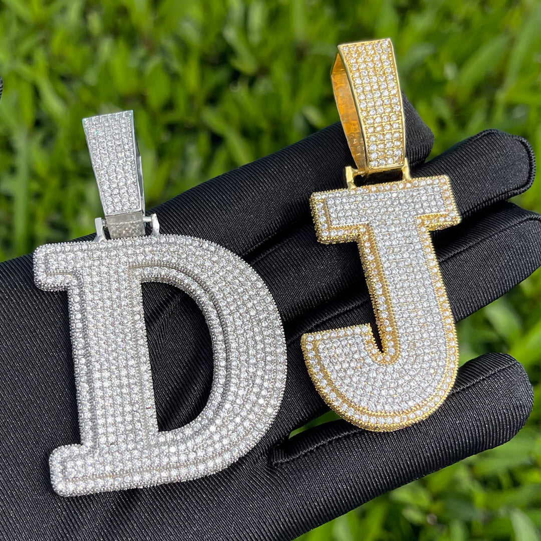 Diamond Clarity Initial Iced Out Custom Name Necklace Pendant