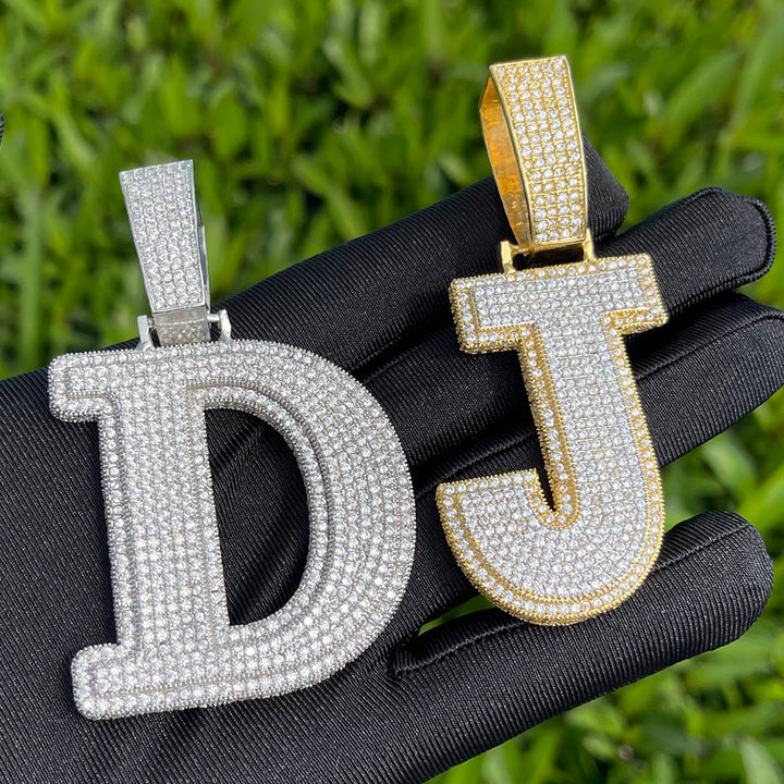 Diamond Clarity Initial Iced Out Custom Name Necklace Pendant