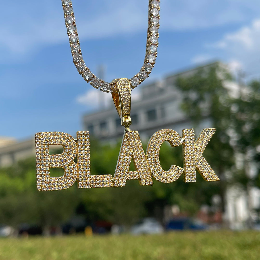 Pure Minimal Iced Out Personalized Custom Name Necklace Pendant