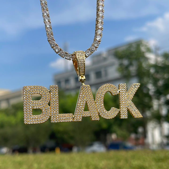 Pure Minimal Iced Out Personalized Custom Name Necklace Pendant
