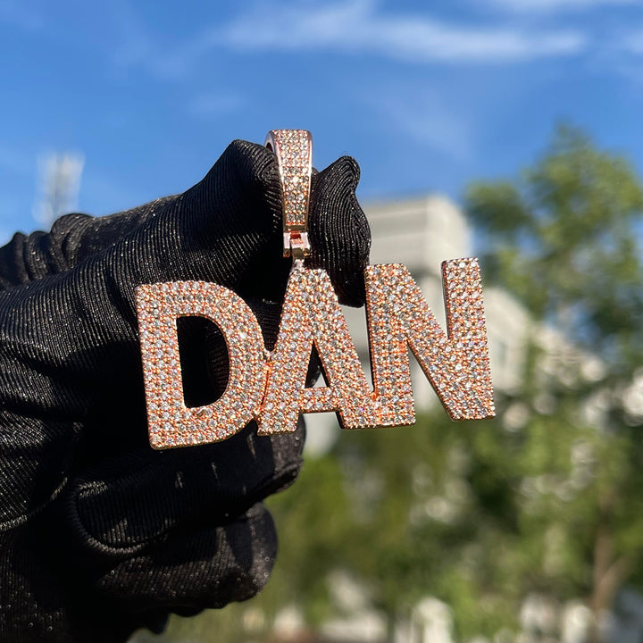 Pure Minimal Iced Out Personalized Custom Name Necklace Pendant