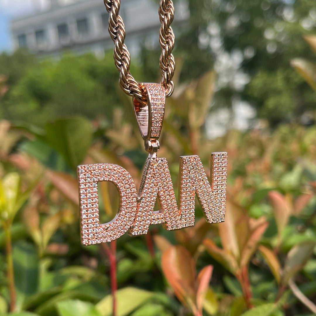 Pure Minimal Iced Out Personalized Custom Name Necklace Pendant